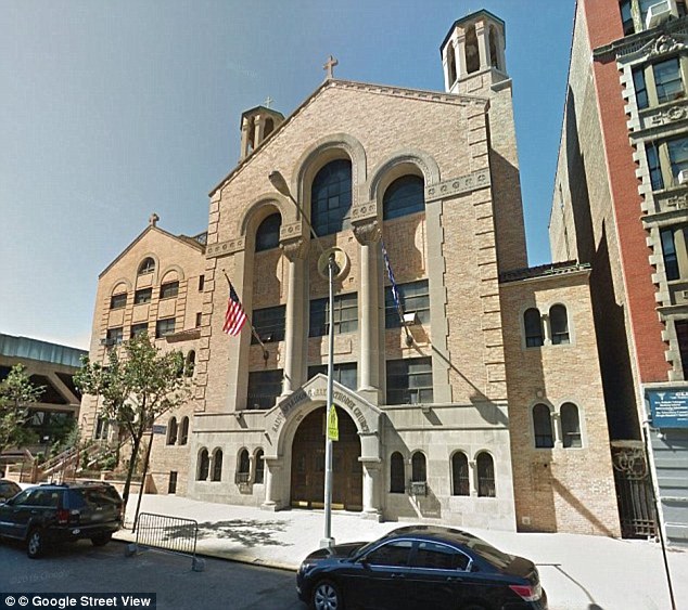 The pastor, who worked St. Spyridon Church in New York City resigned after the tapes emerged while Bouzalas is a former principal of the attached paraochial school, pictured   