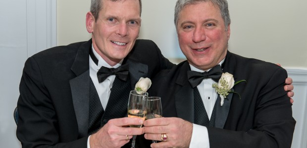 John Heropoulos (R) and Richard Crook pose for a photo