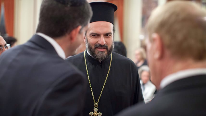 Father Gabriel Naddaf, viewed as one of the most prominent spiritual leaders of Israel's Arab-Christian community, in 2014.  Credit: Emil Salman