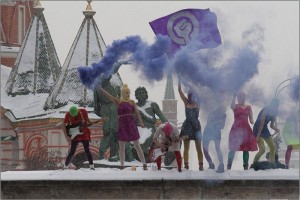 Photo of Pussy Riot in Moscow’s Red Square by Denis Bochkarev. 