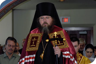 His Grace, Bishop Jonah Paffhausen of Fort Worth, leads a prayer service after his election as Metropolitan of All America and Canada on Wednesday.