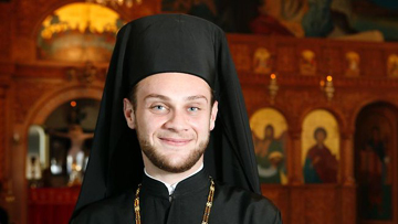 Father Prokopios Kanavas, 25, is being investigated over a letter purportedly written by Israeli police as a character reference. Picture: Bianca De Marchi