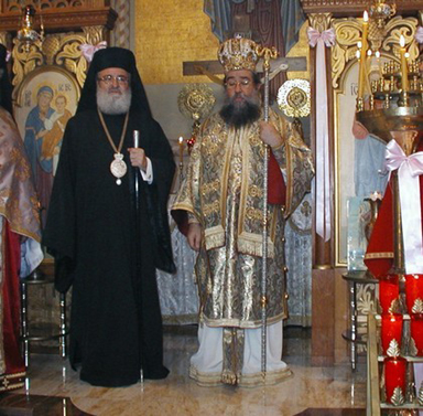 The EP has ordered Metropolitan Paisios, left, and Bishop Vikentios to remain in Greece while a patriarchal delegation travels to the U.S. to shed light on the affairs taking place at the monastery in Astoria, NY. Costas Bej/TNH