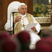 Pope addressing bishops